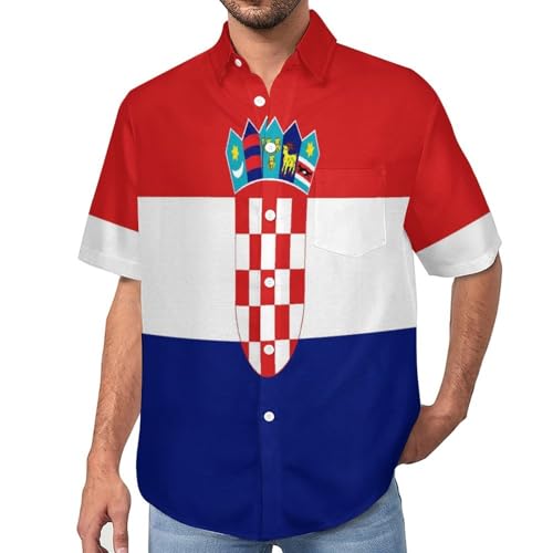 Chemise Croatie Drapeau anti-transpiration : la chemise hawaïenne homme légère pour la plage