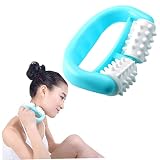 1pc manuel manuel manche rond masseur massager cellulite rouleau pour les jambes bras arrière du muscle soulagement de la douleur musculaire et outil de relaxation musculaire (bleu)