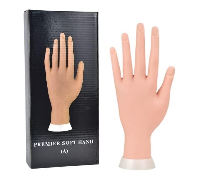 Red Square Nail Practice Hand for Acrylic Nails, Mannequin Hand for Nails Practice, Flexible Bendable Fake Hand Manicure Nail Practice Hand 1Pcs-image-26