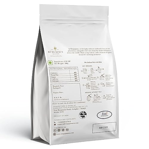 Image of Rungajaun Absolute Assam Second Flush Black Tea Granules 500gms, Premium Handpicked Tea Leaves, 100% Natural Assam Strong Malty & Gutty CTC Assam Chai