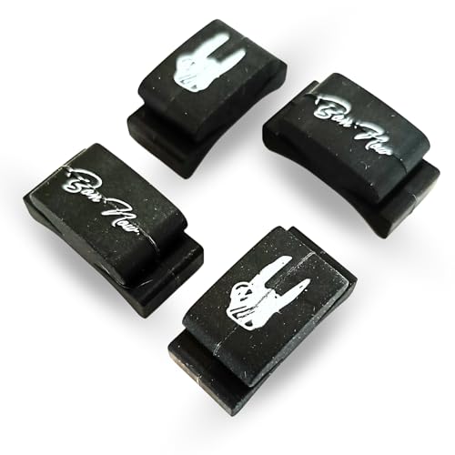 BONNOW ピックホルダー 4個セット ゴム製 ギター用 2.5×1.2cm 軽量3g ピック収納 ヘッドストック取り付け アコースティック エレキギター 演奏アクセサリー ブラック