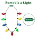 CPPSLEE Christmas Light Up Bulb Necklace, LED Xmas Bulb Necklace for Ugly Sweater New Year Party Favor (5 Pack)