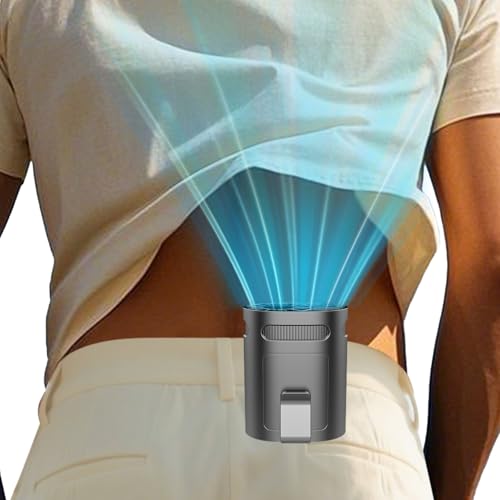 Waist Fan Clip on-Mini Lightweight Portable Fans Rechargeable Under Shirt Belt Pants Body Fans that Blow Cold Air,Waistband Cooling Fan,Powerful Small Personal Hanging Neck Cooler AC Travel Black