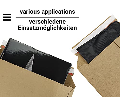 Netuno 10 Braun Versandtaschen aus Well-Pappe DIN A5+ 20 x 28 cm 354g Umschläge aus Pappe haftklebend Karton Versandtaschen Wellpappe Foto-Dokumenten-Versandtaschen Wandkalender Bücher