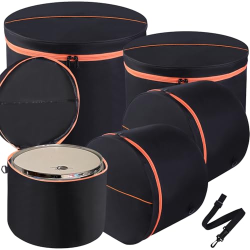 TXIYEAN 5 Piece Drum Bag Set for 12' 13' 14' Tom Snare, 22' Bass Drum Carrying Cases Cover Travel Drum Case...