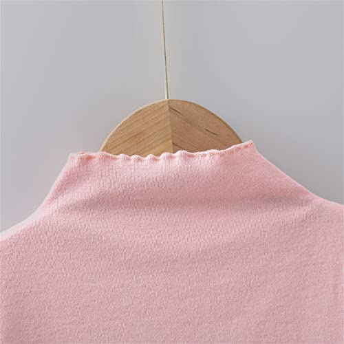 Betadog Girls' Basic Long Sleeve Mock Turtleneck Cotton T-Shirt Long Sleeve Turtleneck Girl Solid Shirt Blouse3