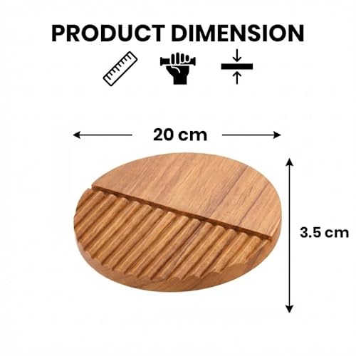 Image of Teak Wood Handle for Wardrobe /Cabinet Handle for Wardrobe /Handle for Modern Interior for Home & Office (8 Inch) Natural Wood Finish-| 3 Years Warranty |