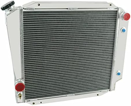 4 Row Aluminum Radiator Fit 1966-1977 Ford Bronco 2.8L 3.3L 4.7L 4.9L 5.0L L6 V8 Engine, 4 Row Radiator