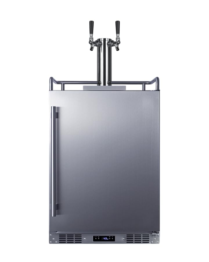 Summit 24" Outdoor Beer & Coffee Kegerator, Dual Tap, Weatherproof, Beer and Coffee Dispenser, Stainless Steel- SBC683OSTWINCFB