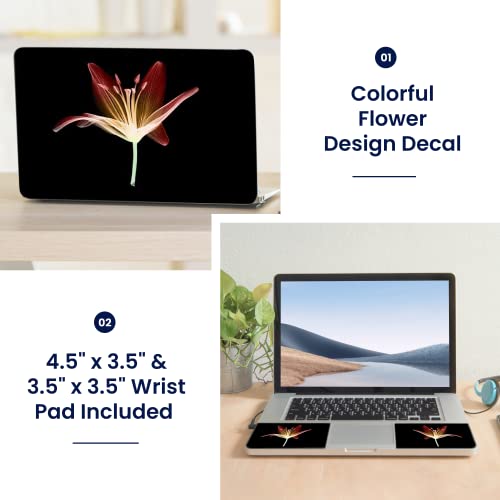Image of LSS 17 17.3 Inches Laptop Notebook Skin Sticker with 2 Wrist Pads - Reusable Cover Protector Vinyl Sticker Cover Decal Fits 17 inch - 19 inch HP Asus Acer Samsung - Flower Color Pattern