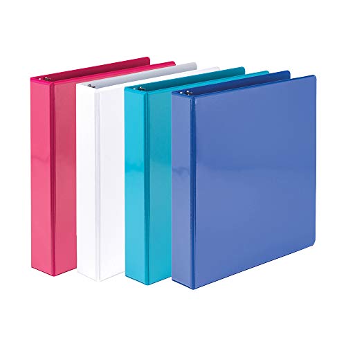 Samsill 1.5 Inch Round Ring Binders/Customizable Clear View Binder/Bulk Binder 4 Pack / 3 Ring Binder / 1.5 Inch Binder/Fashion Color Assortment (MP28598)