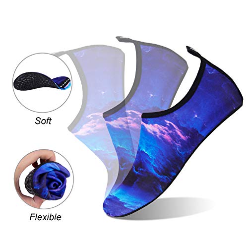 Image of WateLves Water Shoes for Womens Mens Barefoot Quick-Dry Aqua Socks for Beach Swim Surf Yoga Exercise New Translucent Color Soles
