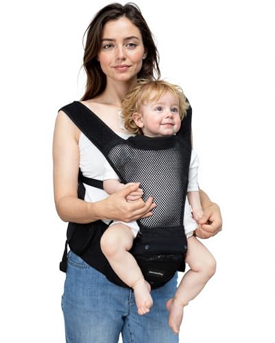 Pandanling - Baby Carrier with Hip Seat Newborn to Toddler - Mom's Choice Award Winner, 6-in-1 Ways to Carry, Safety Certified & Ergonomic for 0-36 Months (3-35 kg) (Black)