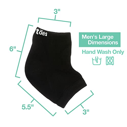 Zentoes Moisturizing Heel Socks 2 Pairs Gel Lined Toeless Spa Socks To Heal And Treat Dry, Cracked Heels While You Sleep (Men's Large, Black) #TOP5