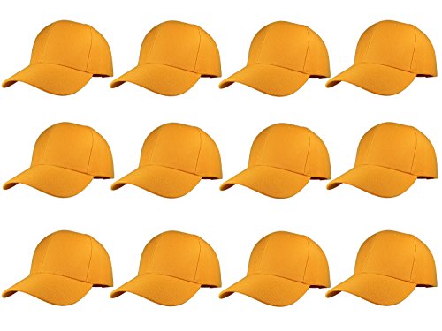Image of Gelante Plain Blank Baseball Caps Adjustable Back Strap Wholesale LOT 12 PC'S