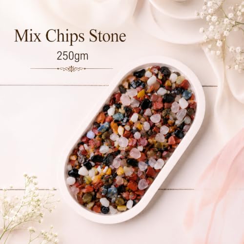 Image of Natural Multi Color Crystal Chips 250g | Mixed Gemstone Loose Chips for Vastu, Pooja, Meditation, Resin Art, Craft, Aquarium & Home Decor Decorative Stones