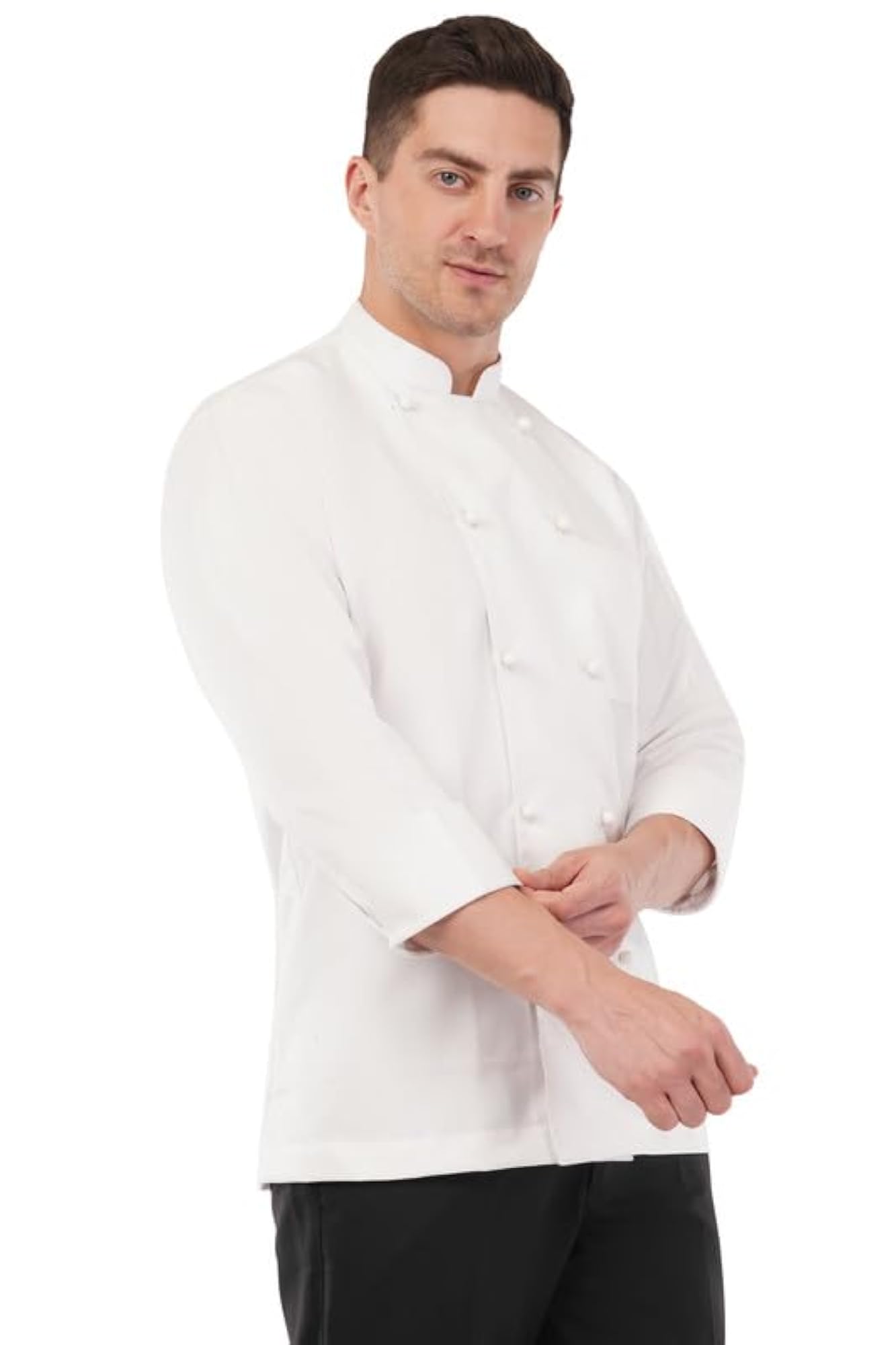 White Gabardine Chef Coat for Professional Use