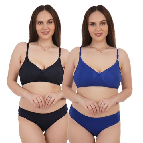 Image of Unitrust Premium Lingerie Set with Full Coverage Non-Padded Bra and Hipster Panty Set