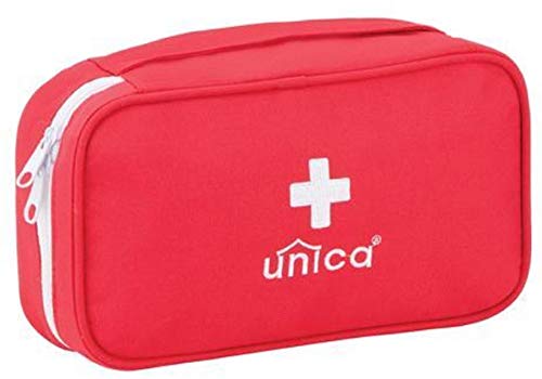 Necessaire Porta Medicamentos Primeiros Socorros Organizador Viagem (Vermelho)
