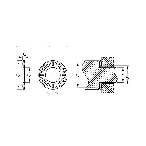 Rodamiento de agujas NTA613 axial con dos arandelas TRA613 de 9,53 mm para transmisiones 4