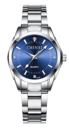 Montre femme acier inoxydable bleu parfait de la journée de bureau aux soirées