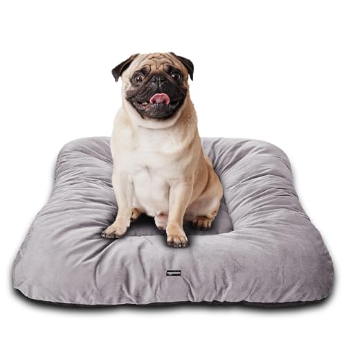 Amazon Basics Premium Rectangular Washable Soft Velvet Pet Bed for Dog and Cat | XXL Size 106 x 105 x 7 cm.