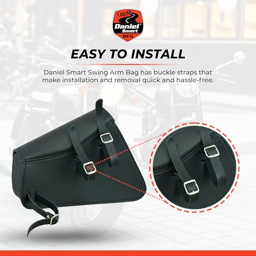 Bolsa lateral de cuero para moto Daniel Smart miniatura 4