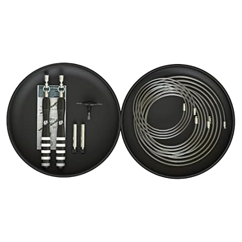 Buddy Lee Jump Ropes Aero Speed Weighted - schwarz/weiß Kugellager Springseil Aluminium Griffe Schnellverschluss Kabel Springseil Cover