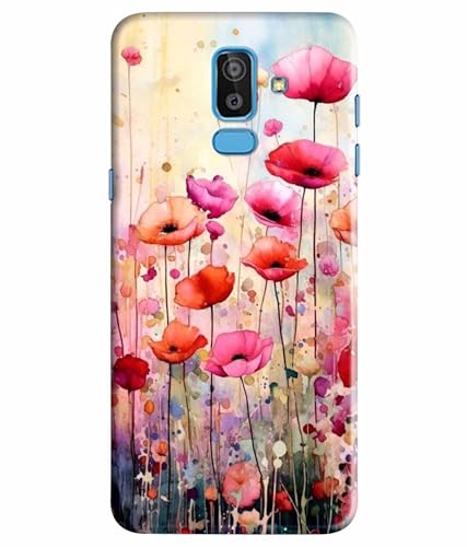 Image of Printed Hard Back Case Cover & Compatible for Samsung Galaxy J8 / Samsung Galaxy A6 Plus | Vintage Flower Art (Multicolor) - D1183
