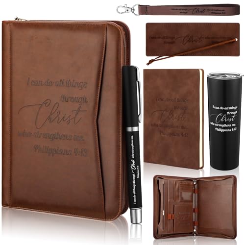 Porte-clé chrétien en cuir avec verset biblique (Lot de 6, Patelai)