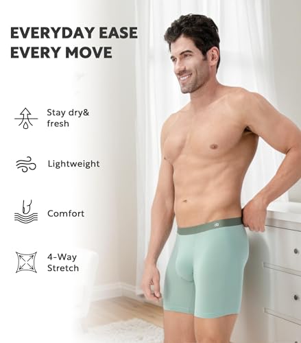 Image of DAVID ARCHY Men's Ultra Soft Underwear Modal Boxer Briefs Slim Fit 6.5 inch | Second Skin Fabric Breathable, Smooth Low-Profile Waistband, Easy Access Side Fly, Tagless Anti Chafing for All-day Comfort