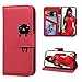 FMPC Custodia in Pelle Compatibile Xiaomi Mi 9T/Mi 9T PRO, Flip Libro Caso PU Portafoglio Magnetica Porta Carta [Kickstand] Cover Smartphone di Cartoon Cute Panda, Rosso