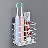 Adhesive toothbrush holder wall mounted suction toothpaste organizer cup for shower razor holder caddy tray storage stand with drainage white restroom bathroom accessories and decor  urban country home decor
