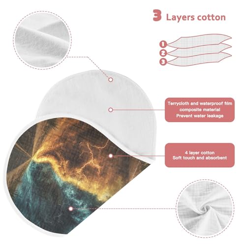 Kigai Highway Storm Baby Muslin Burp Cloths 2 Pack, Soft 4 Absorbent Layers Cotton Burp Rags for Newborn Girls Boys3