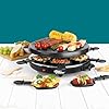 Giles& Posner EK4511G Electric Round Non-Stick Raclette Grill – Indoor Tabletop 6 Person Raclette, Non-Stick Grill Pans, Includes Spatulas, Approx. Plate Size 29 cm, 800 W, Party Food Machine, Buffet