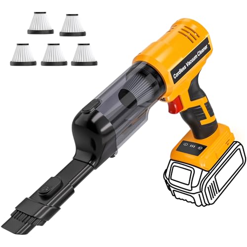 Adisipsoarin Cordless Vacuum Cleaner for Dewalt 18V Battery Electric Handheld Vacuum Cleaner with 105AW Powerful Suction Portable Vacuum Cleaner for Floor Carpet Car Home (Battery Not Included)