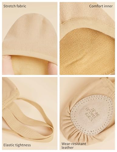 Half Sole Dance Shoes, Elastic Canvas Soft Soled Shoes, Pirute Ballet Shoes, for Women/Men and Girls/Boys4
