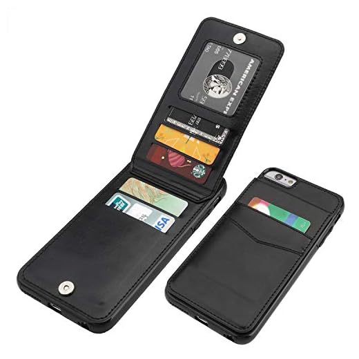 KIHUWEY Compatible with iPhone 6 Plus/6S Plus Case Wallet with Credit Card Holder, Premium Leather Magnetic Clasp Kickstand Heavy Duty Protective Cover for iPhone 6 Plus/6S Plus 5.5 Inch (Black)