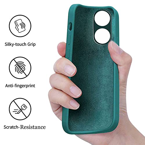 Image of A rtistque Liquid Silicone Back Cover Case for Oppo A1 Pro Matte Shockproof TPU Soft Flexible with Camera Protection - Green