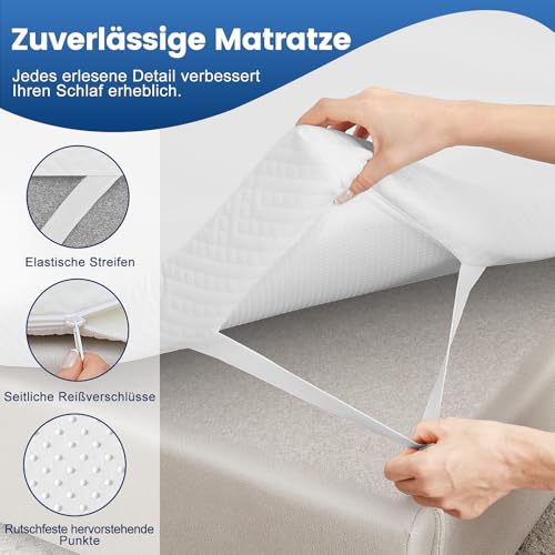 Matratzen Topper 140x200cm, 7.5cm Höhe Matratzentopper, Öko-TEX® Zertifiziert, aus Zwei Härtegrade H2&H3 Gel Memory Foam, Abnehmbaren und Waschbaren Bezug, Geeignet für Boxspringbett, Schlafsofas
