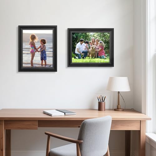 Image of 8x10 Picture Frame Black, Wide Border, Durable 8 x 10 Wall Gallery Poster Photo Frame for Wall Hanging or Tabletop