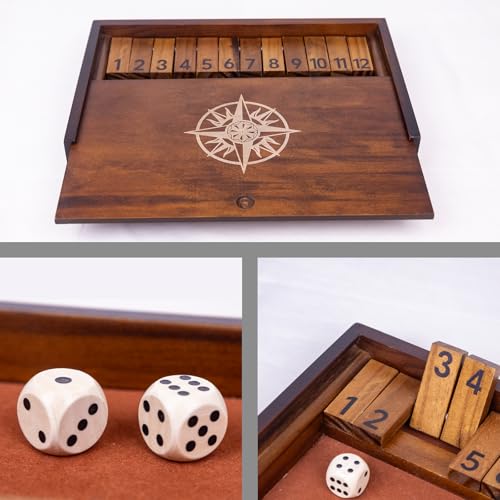 Shut The Box Juego de Mesa de Madera 12 Piezas miniatura 2