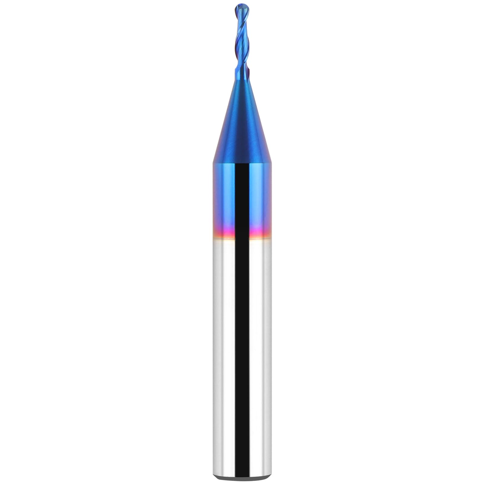 EANOSIC Up Cut CNC Ball Nose Router Bit, 1/16 inch Cutting Diameter, 1/4 inch Cutting Length, 1/4 inch Shank with Nano Blue Coated Carbide End Mill Bit for Wood 2D/3D Carving Engraving