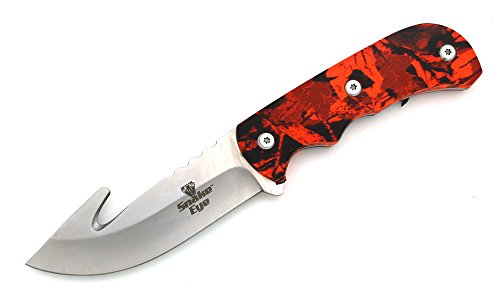 Snake Eye Tactical Skinner Fixed Blade Knife W/Gut Hook Blade 8.5" Red Camo Overall Camping Hunting Fishing Outdoors #TOP1