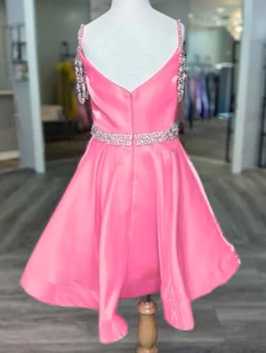 Girls Short Pageant Dress Off Shoulder Satin Interview Dresses Princess Formal Party Gowns PT1523