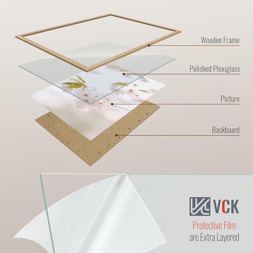 Image of VCK 24x36 Poster Frames 3 Pack, Oak Wood Picture Frame, Wall Display