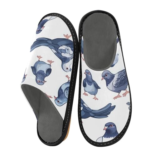 Slippers for Women Pigeon Pattern Print Design Soft Fuzzy Women's Slippers Indoor and Outdoor Shoes