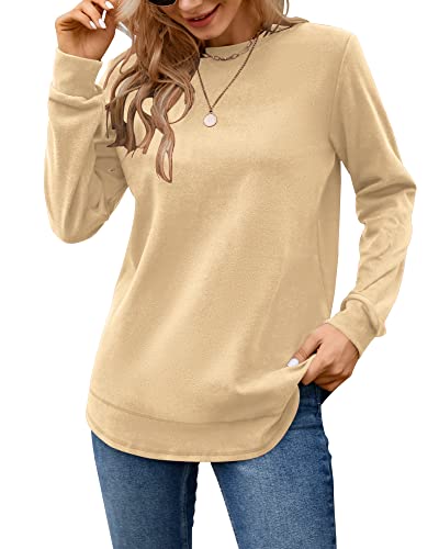 Image of MOLERANI Sweatshirts for Women Casual Long Sleeve Crewneck Shirt Tunic Tops | Pullovers, Soft Lightweight Warm Fabric, Loose Fit, Fall Winter Trendy Clothes, Daily Wear, Workout, Outdoor Outfits