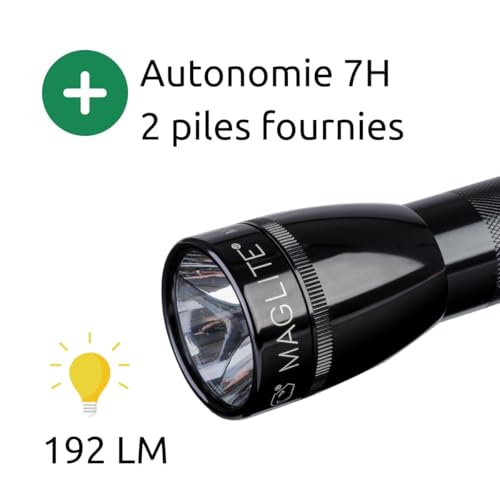 Maglite Pack de sécurité LED ML25LT 2 piles C torche noire 16.8cm