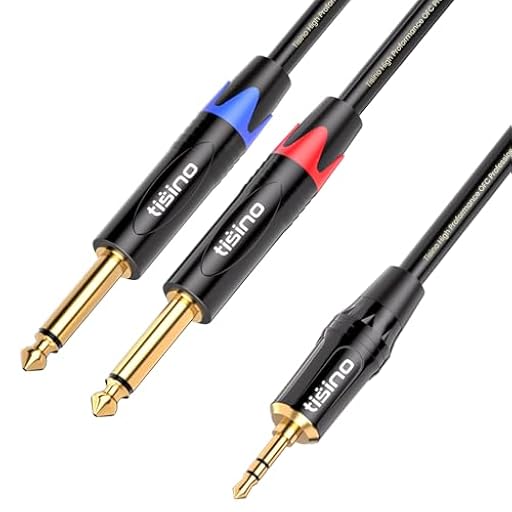 Tisino Cable Mini Jack a Jack Stereo- Cable Audio 3,5 mm a Doble 6,3 mm Mono para Mezclador, Ordenador portátil, Dispositivos de Cine en casa, Amplificadores- 1M | Ya disponible en tu tienda friki favorita! En mundofriki.es!